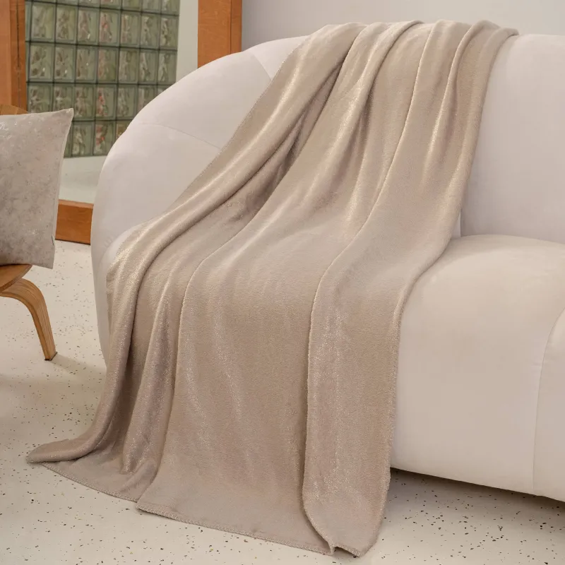 Жамылғы, 130х170 см, фланель/люрекс, қара-сұр, Flannel