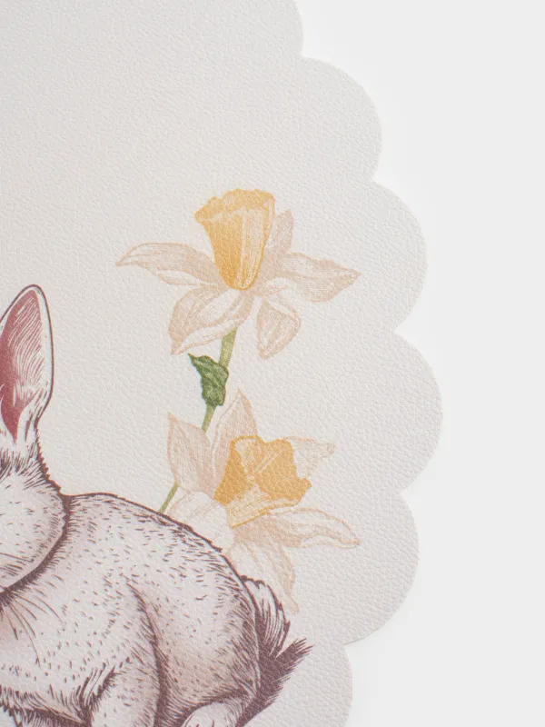 Аспаптарға арналған майлық, 38 см, ПВХ, пішінді, сүт түстес, Қоян және нәркестер, Rock print, image-3