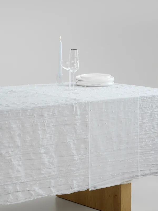 Үстел төсеніші, 40х160 см, полиэстер/пластик, ақ, Інжулер, Pearl Antarctica, image-4