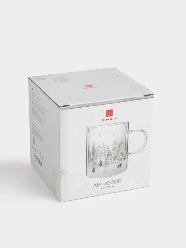 Кружка, 350 мл, с блестками и со снегом, Дома, Air decor, image-4