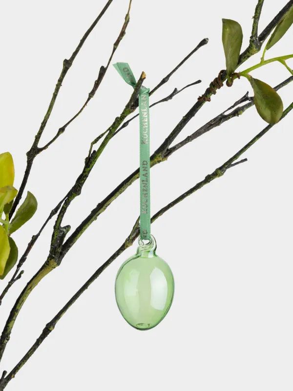 Сәндік салпыншақ, 6 см, шыны, жасыл, Easter lace, image-2