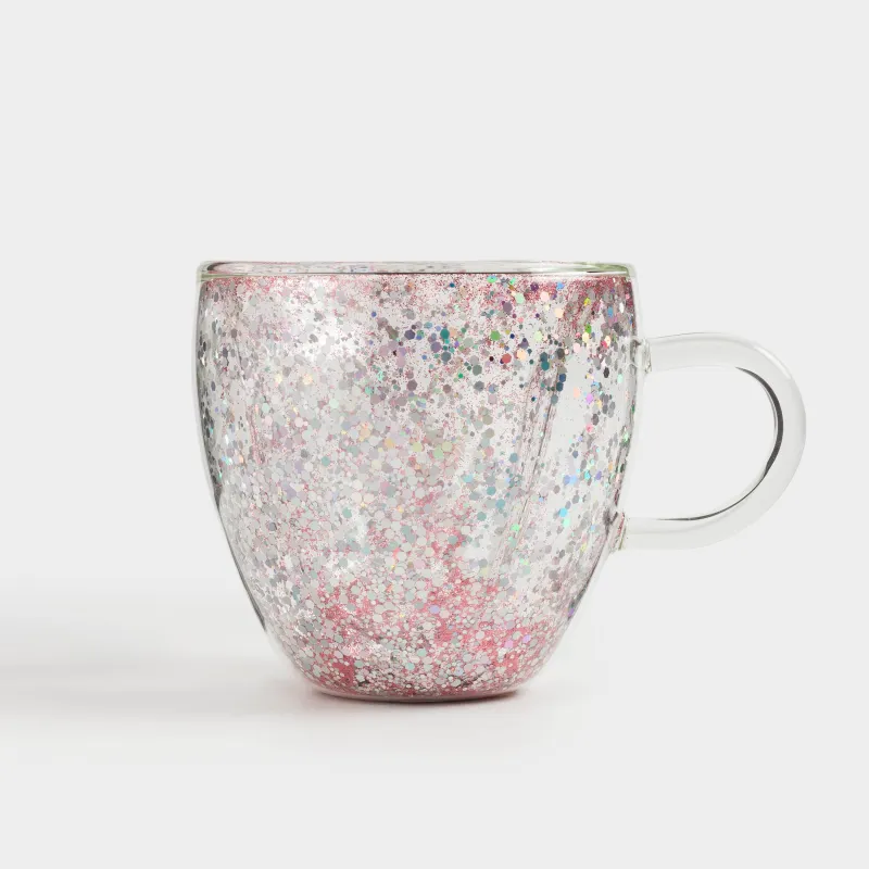 Саптыаяқ, 250 мл, 2 дана, шыны Б, күміс-қызғылт жылтыры бар, Жүрек, Air sparkly, image-2