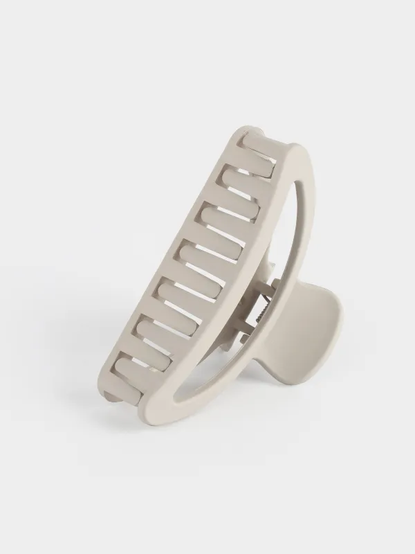 Заколка для волос, 9 см, акрил/металл, серая, Крабик, Hair basic, image-4