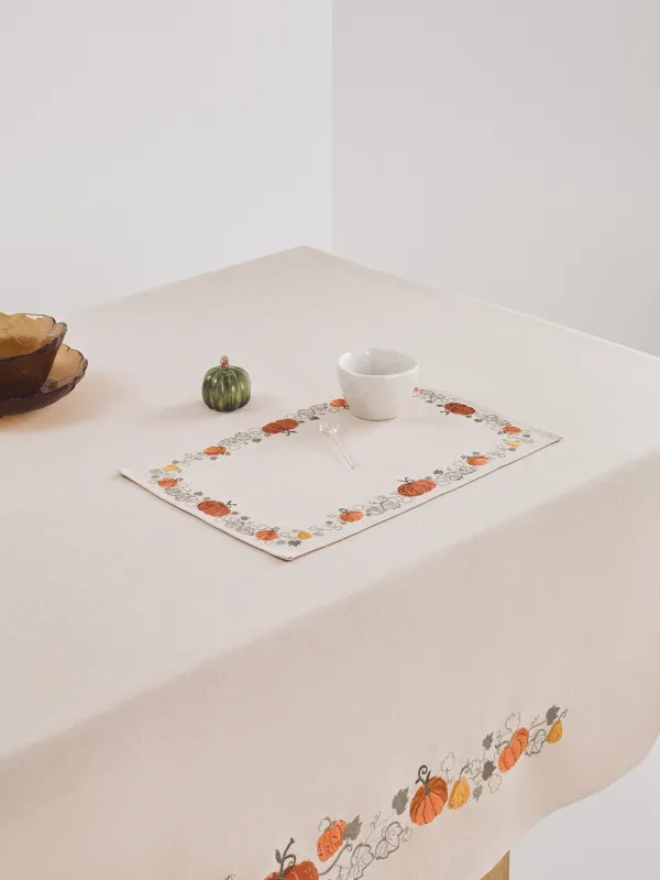 Салфетка под приборы, 30х45 см, полиэстер, прямоугольная, бежевая, Тыквы, Colorful gourds, image-5