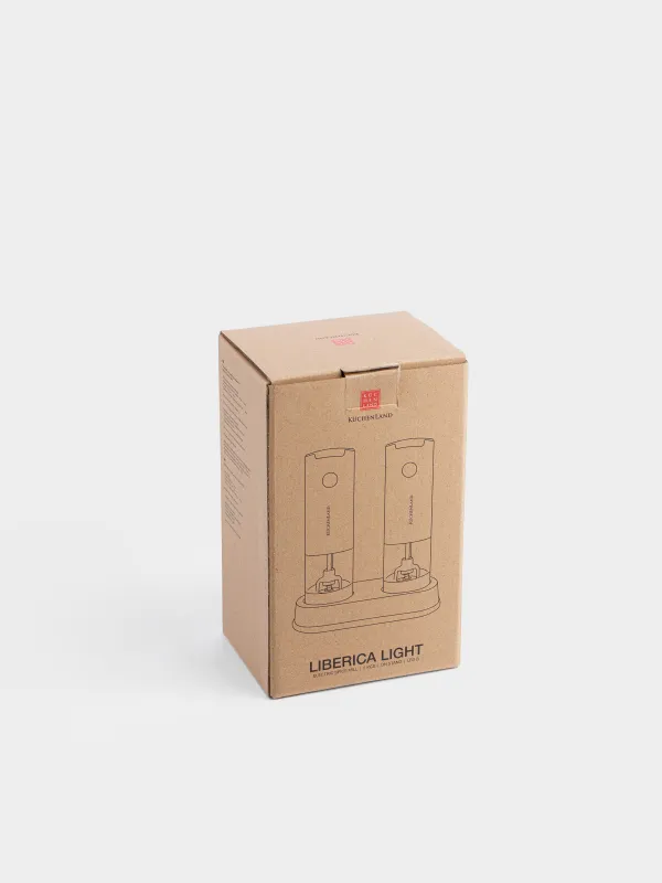 Мельница для специй, 18 см, 2 шт, электрическая, пластик, LED W, бежевая, Liberica light, image-4