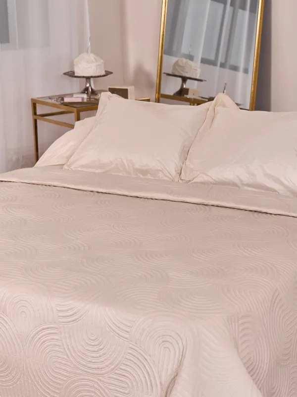 Төсек жапқыш, 220х240 см, сырылған, барқыт/микрофибра, құм, Арка, Arch, image-1