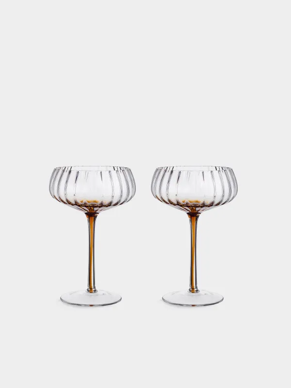 Шампан бокалы, 260 мл, 2 дана, шыны, қоңыр градиент, Felino, image-0