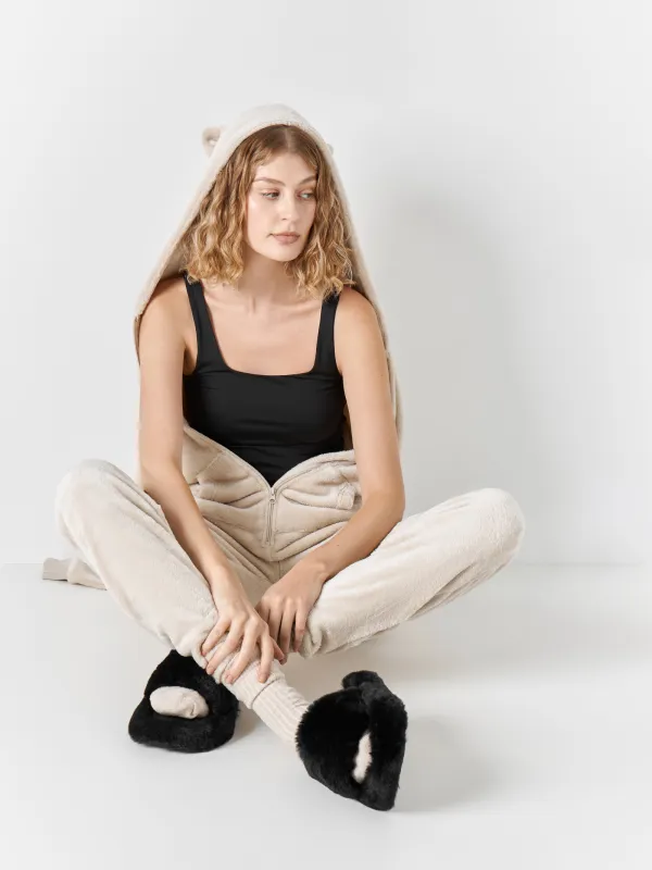 Әйелдер комбинезоны, үйге арналған, өлшемі S, капюшоны бар, флис, сұр, Мысық, Annie, image-6