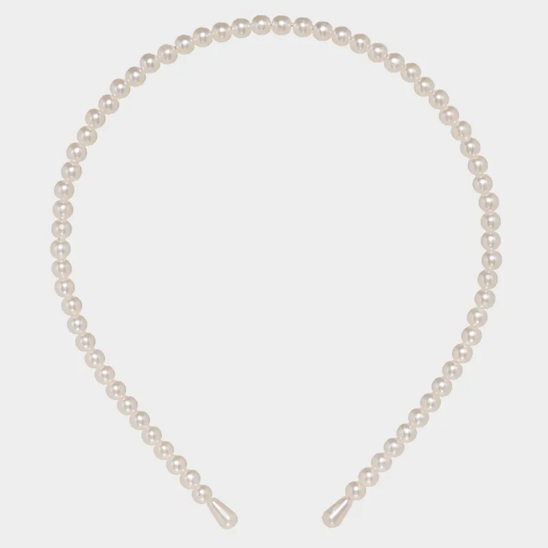 Шаш жиегі, 13х14 см, пластик / металл, ақ, моншақтар, шаш сәндеу