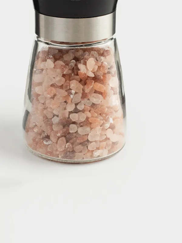Мельница для специй 13 см, механическая, стекло, Розовая соль, Seasoning BBQ, image-1
