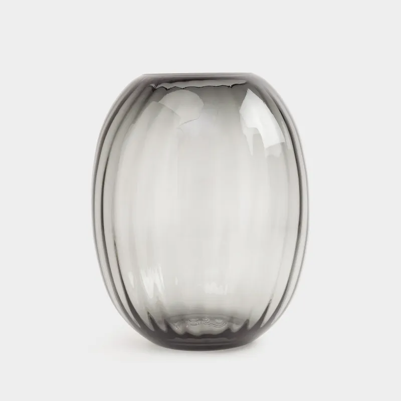 Гүл вазасы, 24 см, шыны, сұр градиент, Ledge gradient, image-2