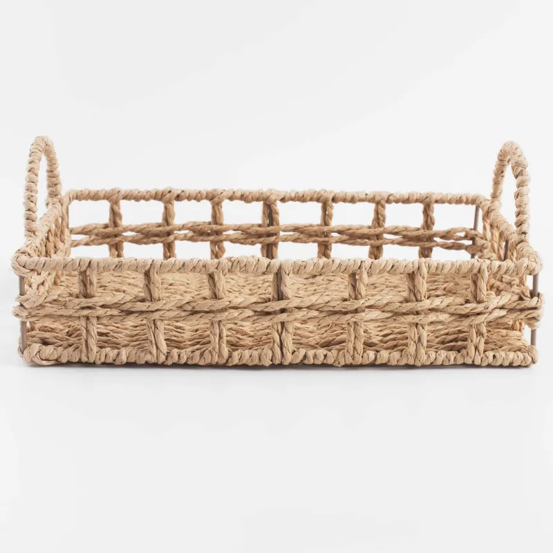 Науа, 29х20 см, өрілген, тұтқалары бар, целлюлоза, тікбұрышты, Braided, image-1