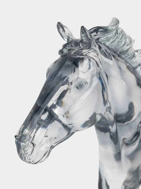 Мүсінше, 22 см, полирезин, сұр, Жылқының басы, Horse color, image-2