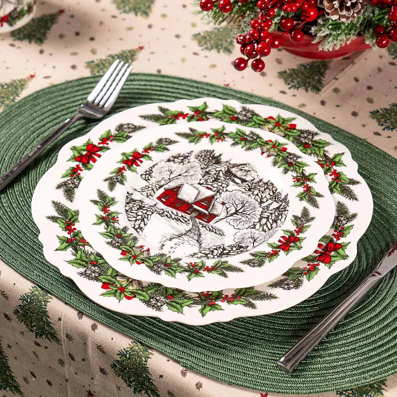 Түскі ас тәрелкесі, 27 см, фарфор N, ақ, Ормандағы үй, Forest house