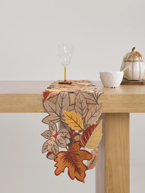 Үстел төсеніші, 20х160 см, полиэстер, сарғылт-қоңыр, Autumn leaves, Autumn leave, image-3