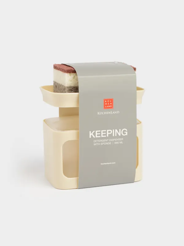 Диспенсер для моющего средства, 680 мл, с губкой, Keeping, image-4