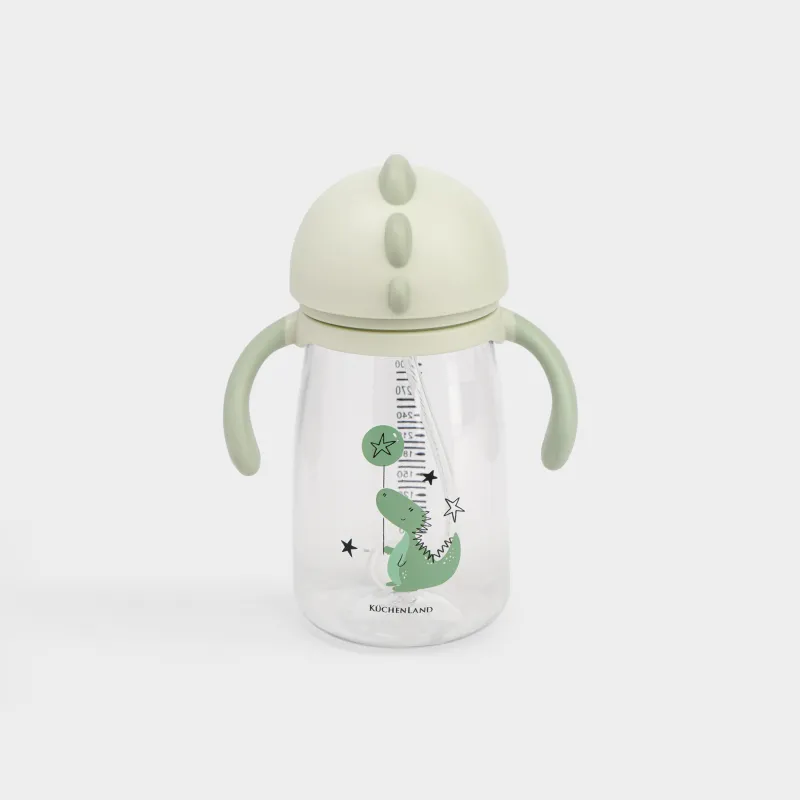 Ішуге арналған бөтелке, балаларға арналған, 360 мл, тритан, жасыл, Динозавр, Dino