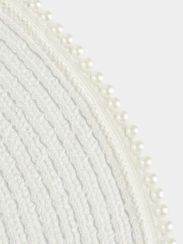 Аспаптарға арналған майлық, 38 см, полиэстер/пластик, дөңгелек, ақ, Інжу жиек, Rotary shine, image-3