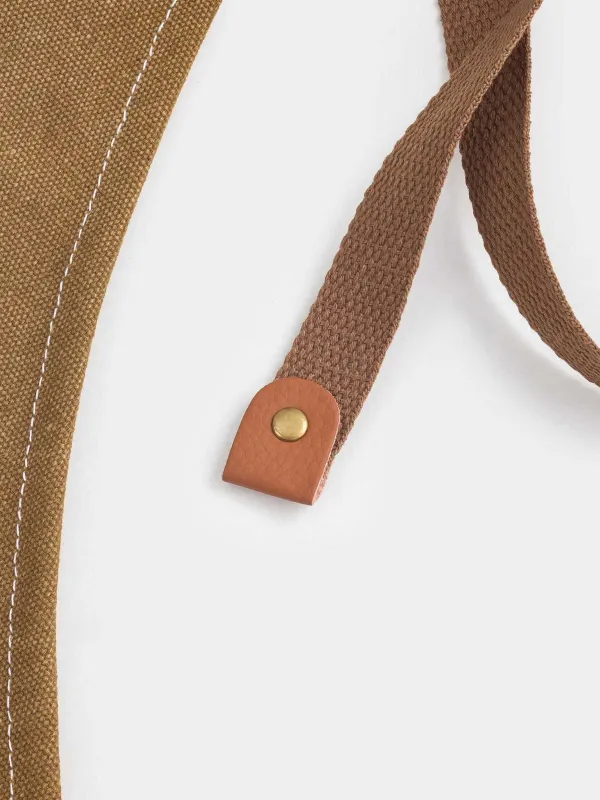 Алжапқыш, 58х78 см, қалталары бар, ұстағышы бар, брезент/жасанды былғары, қоңыр, BBQ, image-4