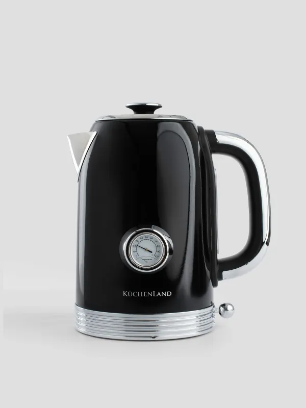 Чайник электрический, 1,7 л, 1850-2200 Вт, сталь/пластик, черный, Vintage kitchen, image-0