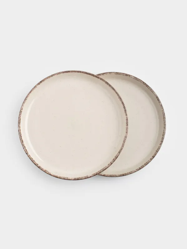 Тарелка закусочная, 19 см, 2 шт, каменная керамика, бежевая, в крапинку, Speckled glaze, image-0