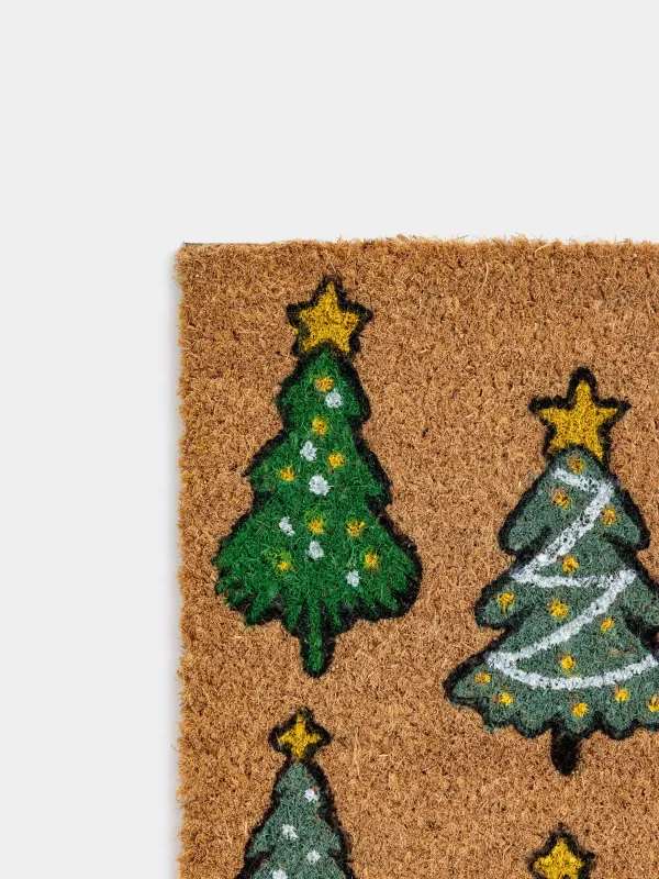 Коврик придверный, 40х60 см, кокос/ПВХ, прямоугольный, коричневый, Елки, Door fir, image-3