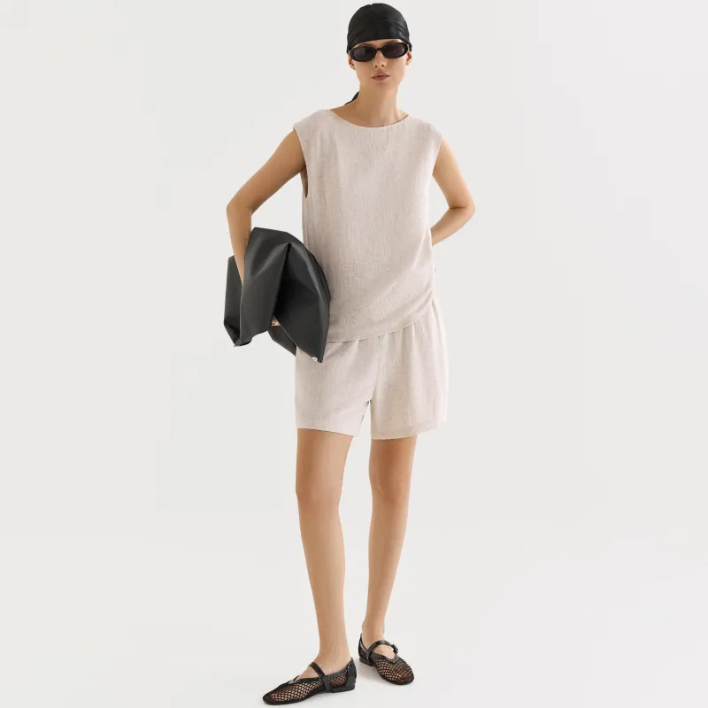 Әйелдер шорттары, өлшемі L, вискоза/зығыр, құм, Melami