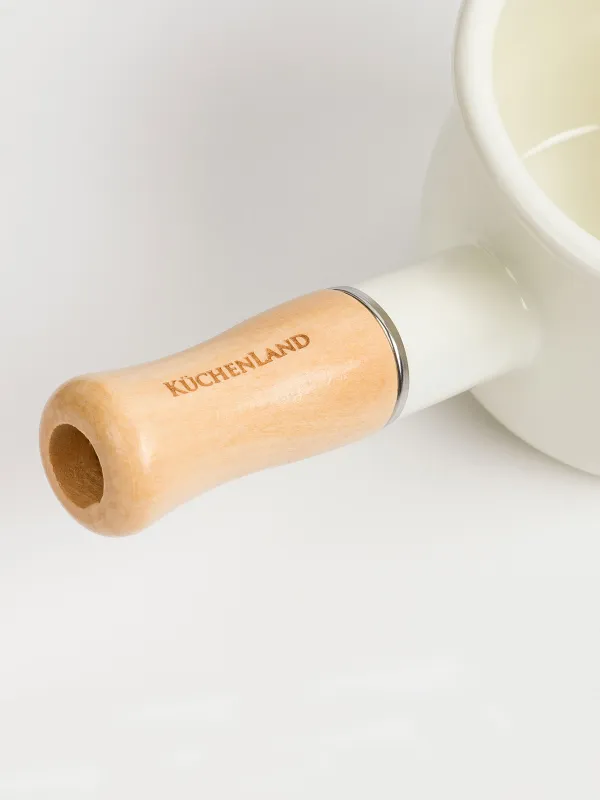 Турка, 550 мл, металл эмалированный/дерево, молочная, Nostalgia, image-2