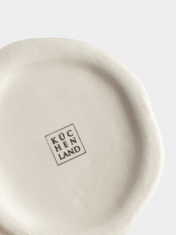 Косметикалық щеткаларға арналған стенд, 12 см, керамика, сүт түстес, дақтары бар, Crumple speckled, image-2