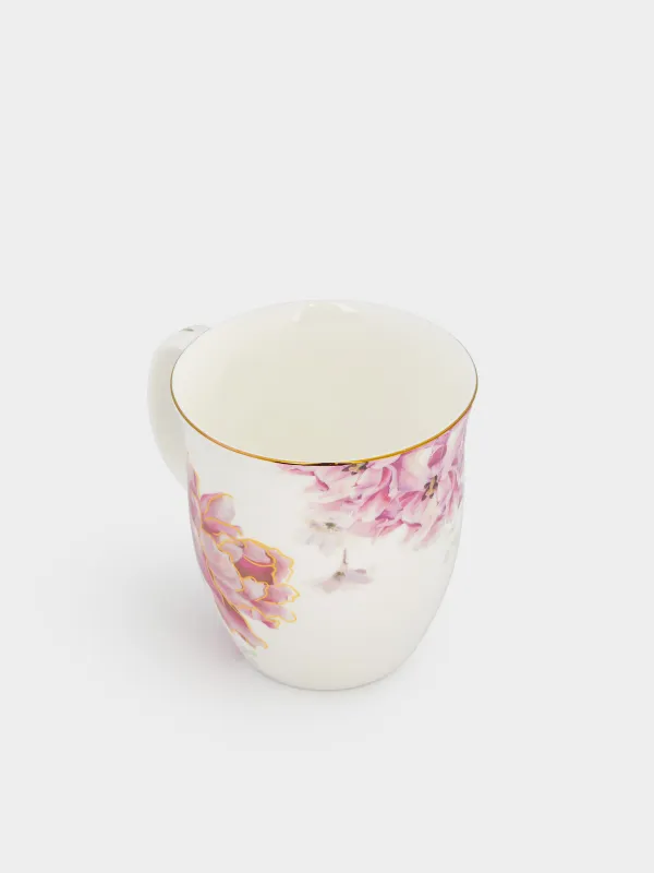 Саптыаяқ, 350 мл, фарфор F, ақ, алтын жиегі бар, Үлкен гүл, Bloome, image-2