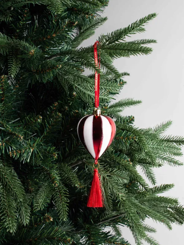 Игрушка елочная, 16х6 см, пластик, красная, Воздушный шар с кисточкой, Figure christmas, image-2