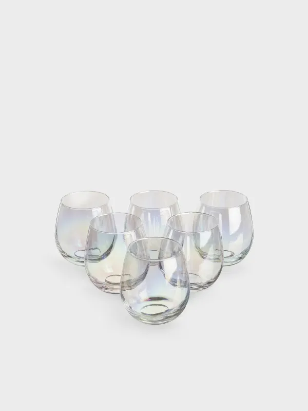 Стақан, 10 см, 460 мл, 6 дана, шыны, інжу-маржан, Floyd polar, image-1