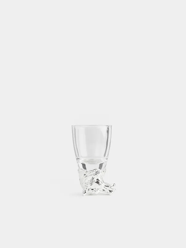 Араққа арналған десте, 50 мл, 4 дана, былғары қорапта, шыны/металл, Бұқа мен жылқы, Bar, image-1