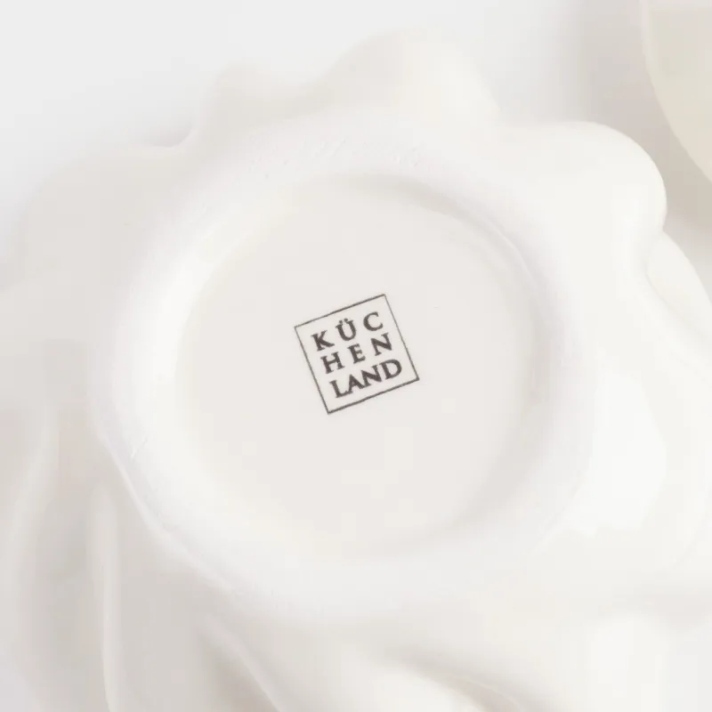 Шкатулка для украшений, 11 см, керамика, молочная, Мятый эффект, Crumple, image-2