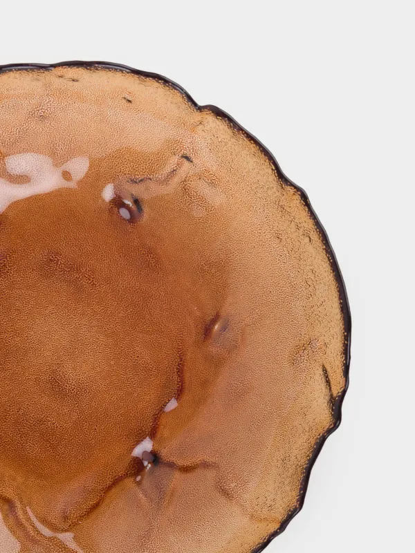 Блюдо глубокое, 22х5 см, стекло, янтарное, Glacial color, image-3