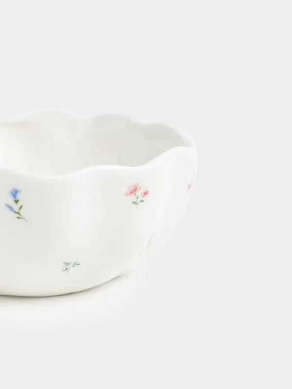 Пиала, 13х5 см, 250 мл, керамика D, молочная, Нежные цветы, El flora, image-2