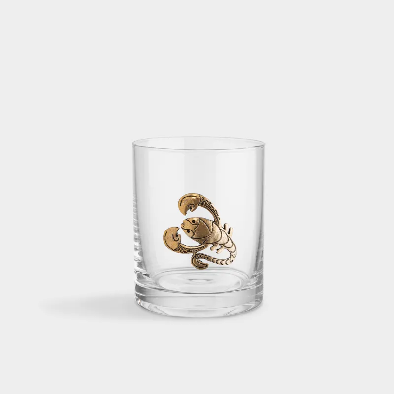Виски стақаны, 10 см, 340 мл, шыны/металл, алтын түстес, Сарышаян, Zodiac