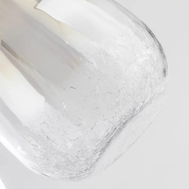 Гүл вазасы, 26 см, шыны, сарғылт-қоңыр градиент, Кракелюр, Ice, image-4