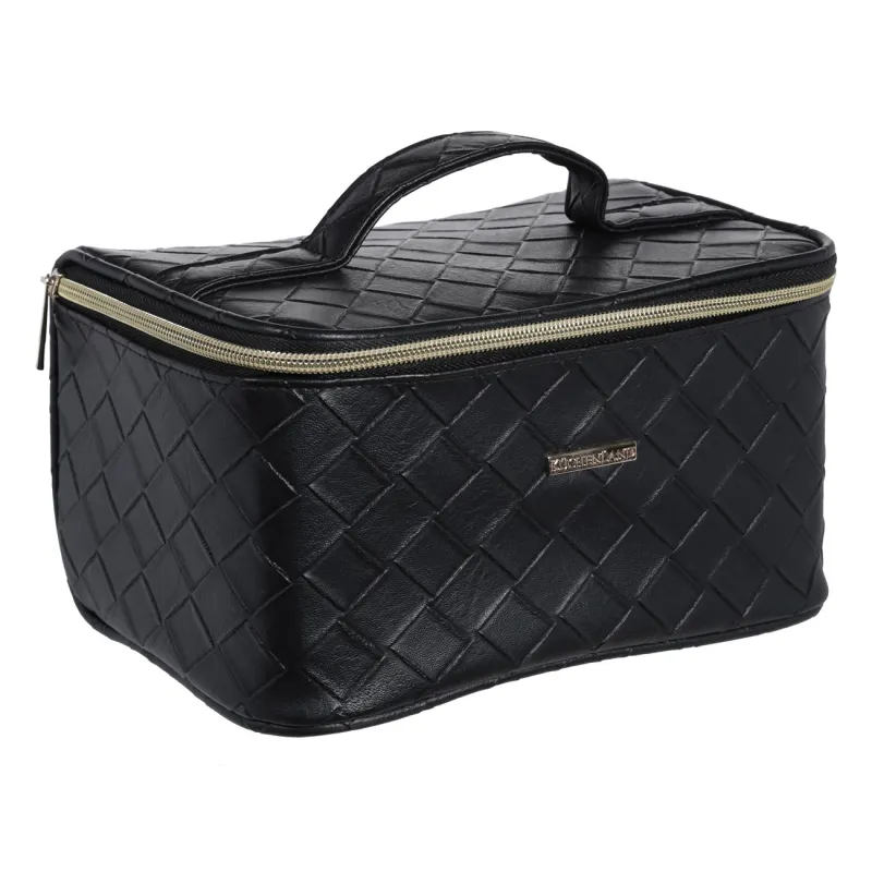 Косметикалық сөмке, 23х13 см, тұтқасы бар, полиуретан, қара, Sennit, image-1