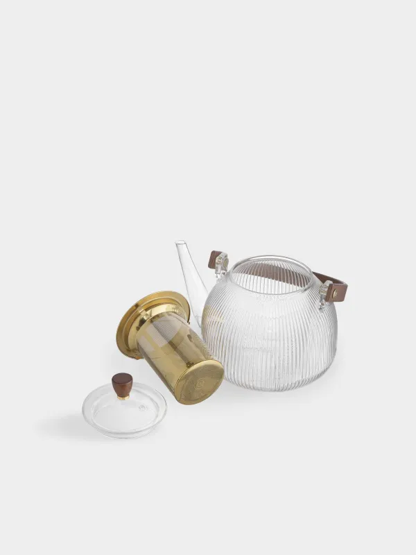 Чайник заварочный, 1 л, стекло Б/сталь, золотистый, Ribby gold, image-4