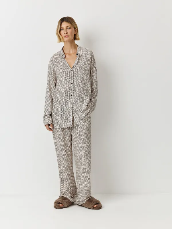 Әйелдер жейдесі, өлшемі L, ұзын жеңді, вискоза, сүтті қара, Сызықтар, Eniola, image-1