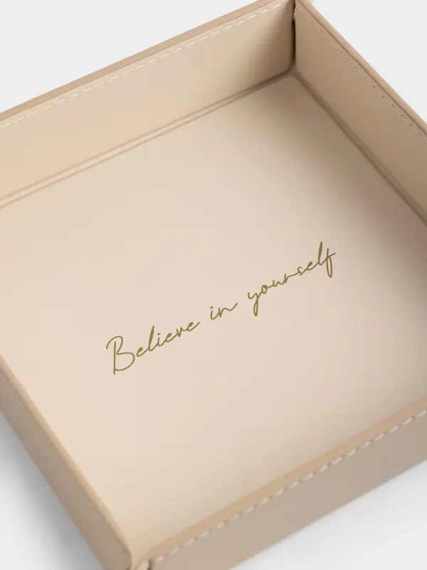 Зергерлік бұйымдарға арналған науа, 20х20х4 см, жасанды былғары, түс, Гүлдер, Beauty print, image-3