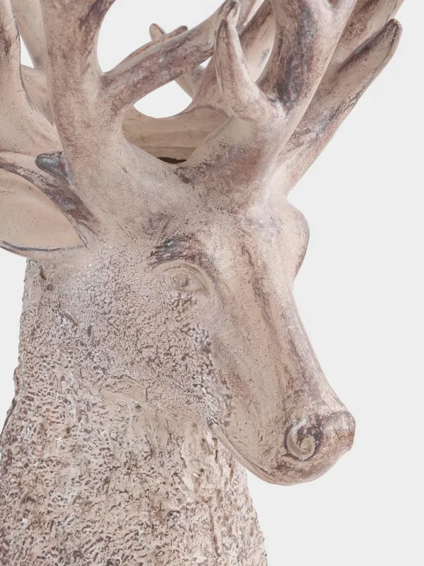 Сәндік ваза, 40 см, полирезин, қоңыр, Бұғы басы, Deer, image-2