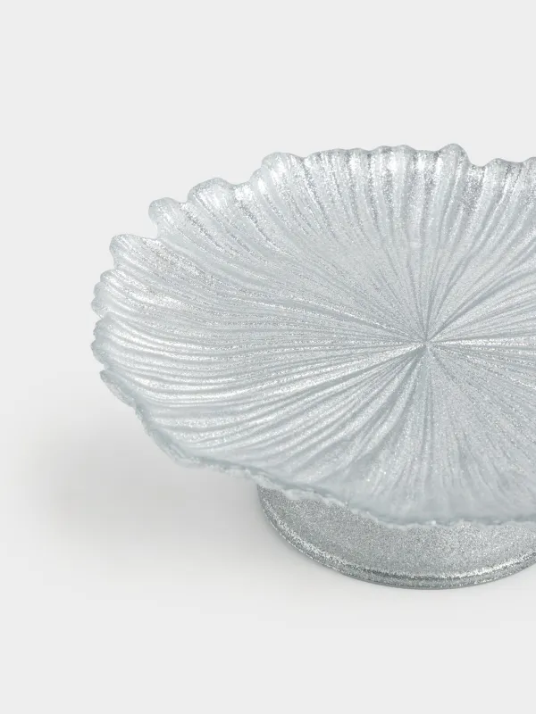 Аяқты ыдыс, 21х8 см, шыны Р, күміс түстес, Verge, image-2