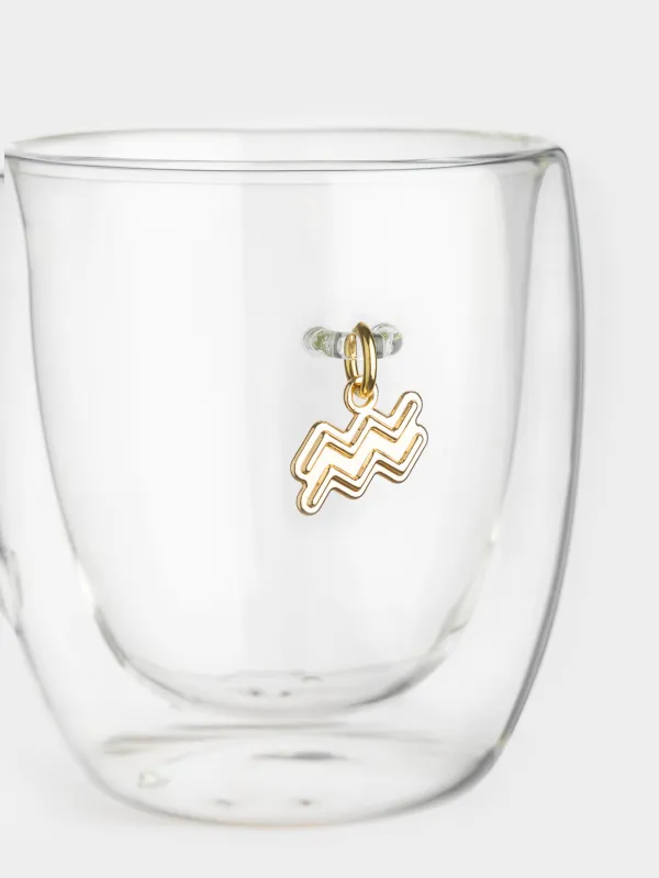 Саптыаяқ, 280 мл, шыны Б/металл, алтын түстес аспасы бар, Суқұйғыш, Air figure zodiac, image-4