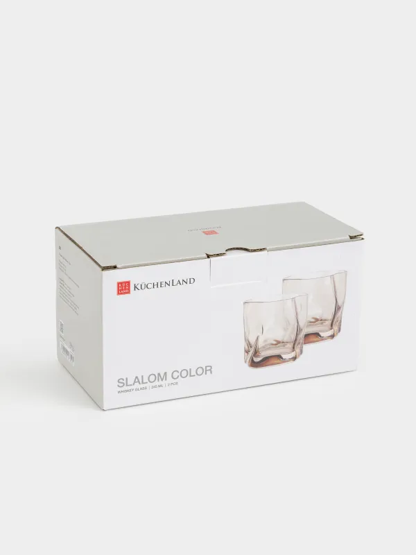 Стакан для виски, 8 см, 245 мл, 2 шт, стекло, коричневый, Slalom color, image-5