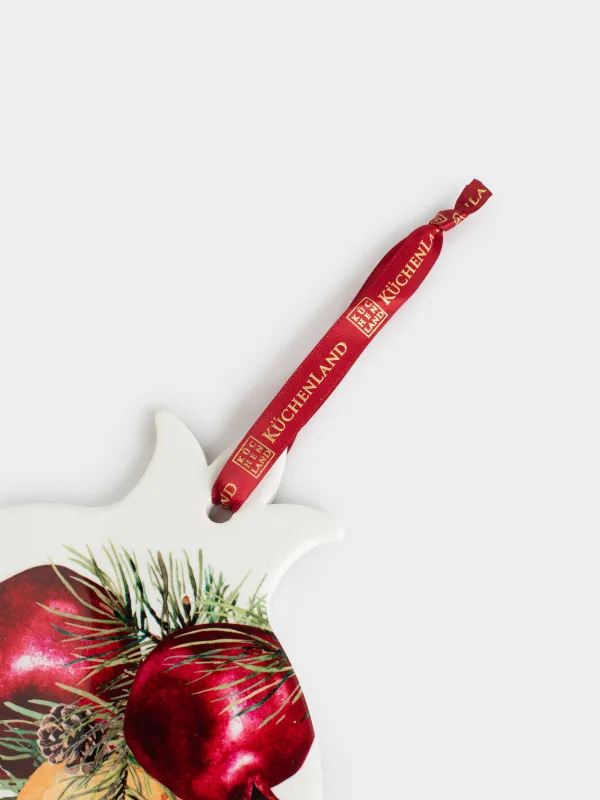 Ыстыққа арналған тұғыр, 14х28 см, керамика/тығын, ақ, Анарлар және апельсиндер, Christmas miracle, image-2