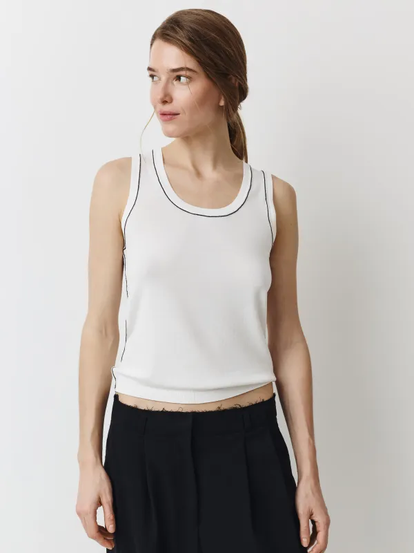 Әйелдерге арналған топ, өлшемі XS, контрастты жиегі бар, вискоза/нейлон, ашық сарғылт-қоңыр, Anselma, image-2