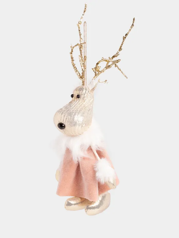 Игрушка елочная, 24 см, полиэстер/пенопласт, шампань, Олень, Figure Christmas Fuzz, image-0