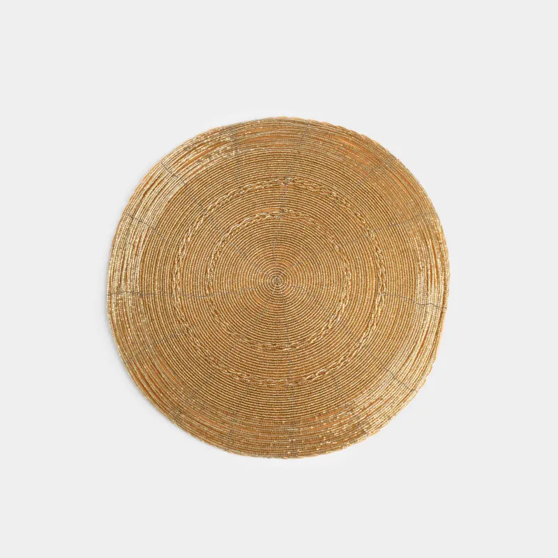 Аспаптарға арналған майлық, 36 см, моншақ, дөңгелек, алтын, Circle beads